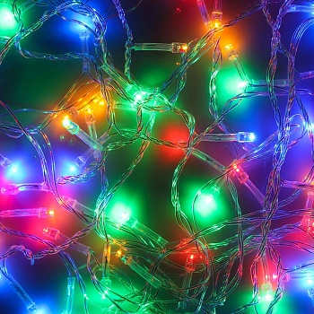 Гирлянда СНОУ БУМ эл. вьюн 9м, 100 LED, мультицвет, 8 реж, ПВХ прозрачный, 220В