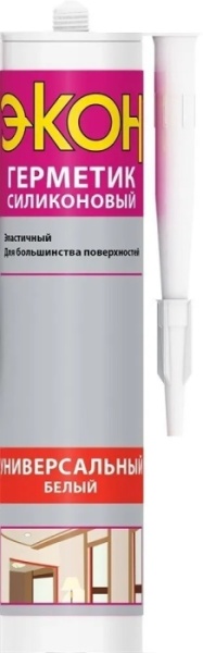 Герметик ЭКОН силиконовый универсальный белый-прозрачный 280 мл. УЦЕНКА