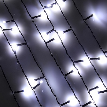 Гирлянда 3х0,7м,96LED Бахрома Шар белый 8режимов ПВХ провод