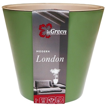 Горшок для цветов пластик, 1.6 л, 16х16 см,  InGreen, London, ING6204/1553