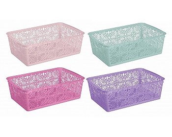 Корзина БЫТПЛАСТ Floral 380Х250Х125мм универсальная
