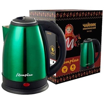 Чайник Матрёна MA-002 зеленый 1,8л, 1,5кВт, нерж.
