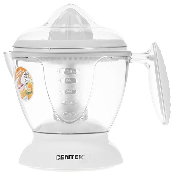 Соковыжималка для цитрусовых Centek CT-1230, 1,2 л, 40 Вт,прозрачный корпус,съёмный кувшин,2 насадки