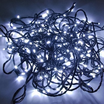 Гирлянда электр. Вьюн 6м, 100LED, белая,8реж,ПВХ провод,220В