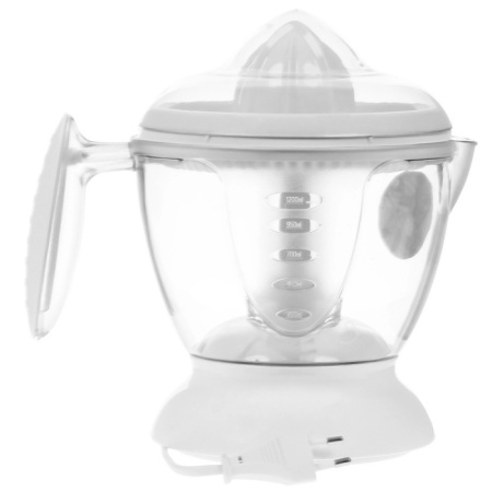 2. Соковыжималка для цитрусовых Centek CT-1230, 1,2 л, 40 Вт,прозрачный корпус,съёмный кувшин,2 насадки