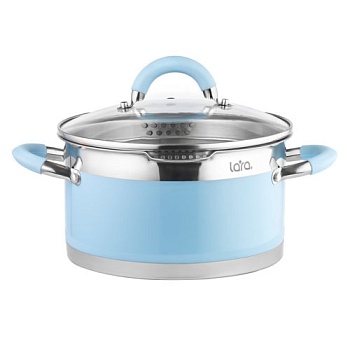 Кастрюля LARA LR02-442  SKY BLUE 11x20см, 3.1л